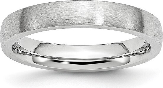 Black Bow Jewelry Co. BlackBowJewelry4mmCobaltSatinDomedStandardFitBand,Size8