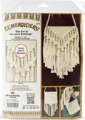 Designworks Design Works™ Zenbroidery™ Macramé Purse Kit in White