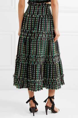 Proenza Schouler Tiered Tweed Maxi Skirt - Black