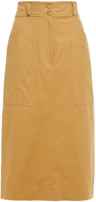 Alberta Ferretti Cotton-blend twill pencil skirt