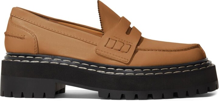 Proenza Schouler Penny-Slot Leather Platform Loafers - ShopStyle