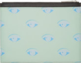 Thumbnail for your product : Kenzo Blue & Green Tiger Eye Fish Urban A4 Pouch