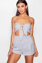 Thumbnail for your product : boohoo Petite Woven Stripe Bandeau & Short Co-Ord