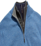 Thumbnail for your product : Neiman Marcus Cashmere Zip-Neck Sweater, Denim