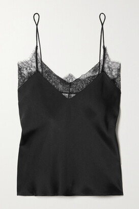 Anine Bing Remi Lace-trimmed Silk-charmeuse Camisole