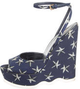 Thumbnail for your product : Saint Laurent Riviera Starfish Ankle-Wrap Wedges