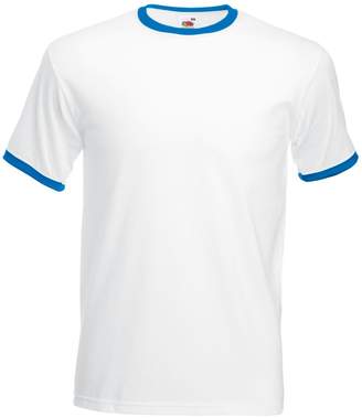 Fruit of the Loom Mens Ringer Short Sleeve T-Shirt (Navy/White)