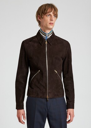 Paul Smith Men's Brown Suede Zip-Front Jacket