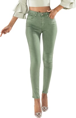 Olive Green Skinny Jeans For Women