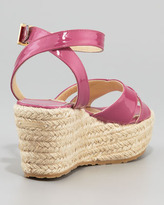 Thumbnail for your product : Jimmy Choo Pepper Patent Leather Espadrille Wedge Sandal, Pink