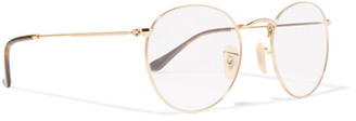 Ray-Ban Round-frame Gold-tone Optical Glasses