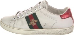 Gucci Web Accent Leather Sneakers