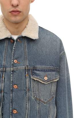 Diesel Cotton Denim Jacket W/ Faux Fur