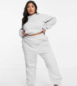 ASOS Curve ASOS DESIGN Curve tracksuit ultimate oversized hoodie /  sweatpants in gray heather - ShopStyle Activewear Pants