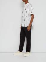 Thumbnail for your product : Thom Browne Swimmer Print Short Sleeved Cotton Shirt - Mens - White