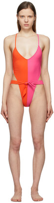 Gil Rodriguez Pink & Red Caracas One-Piece Swimsuit