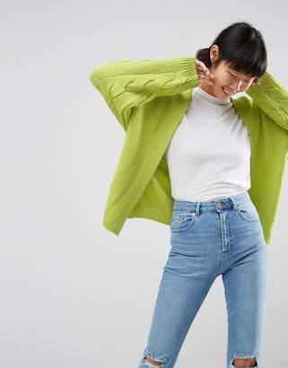 ASOS Chunky Cardigan In Oversize and Cable