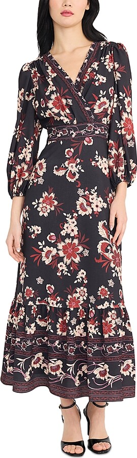 Donna Morgan V Neck Midi Dress