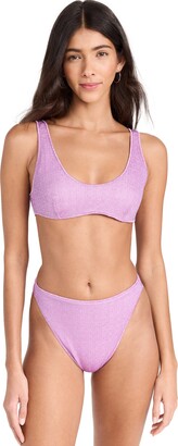 【OSEREE】twist-front recycled stretch-satin ビキニ Oseree Twist-front Recycled Stretch-satin Bikini - Green