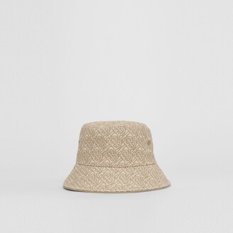 Burberry Ebroidered onogra Linen Cotton Bucket Hat