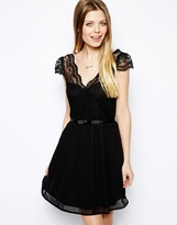 Thumbnail for your product : ASOS Skater Dress With Scalloped Wrap