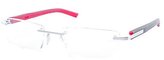 Thumbnail for your product : Tag Heuer TAG 8109 002 Brushed Silver Black and Red Trends Rimless Eyeglasses
