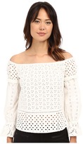Thumbnail for your product : Nicole Miller Off the Shoulder Eyelet Peasant Top