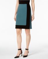 Thumbnail for your product : Nine West Two-Tone Bi-Stretch A-Line Skirt