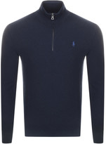 ralph lauren half zip waffle knit jumper