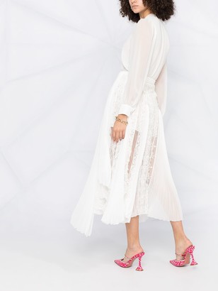 Ermanno Scervino Asymmetric Lace-Detailed Midi Dress