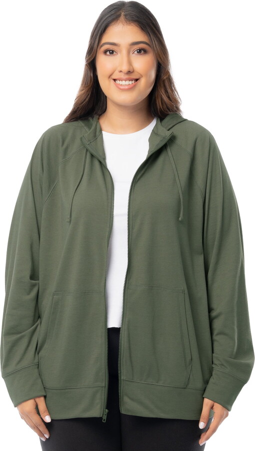 Athletic Works Women’s Plus Lightweight Zip-Up Hoodie Jacket, Size 1X-5X