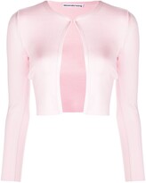 Thumbnail for your product : Alexander Wang Bonded Crew-Neck Cropped Cardigan
