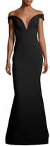 Thumbnail for your product : Zac Posen Bonded Crepe Plunging Evening Gown