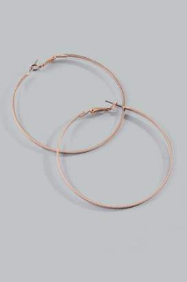 francesca's Gracie Textured Hoop Earrings - Rose/Gold
