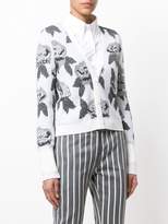Thumbnail for your product : Thom Browne Boucle Rose Jacquard V-Neck Cardigan