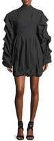 Thumbnail for your product : Awake Tendrils & Head Ruched-Sleeves Poplin Dress