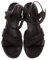 Thumbnail for your product : Prada Sport Leather-Accented Crossover Strap Sandals