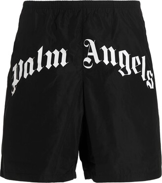 Palm Angels Logo Printed Swim Shorts