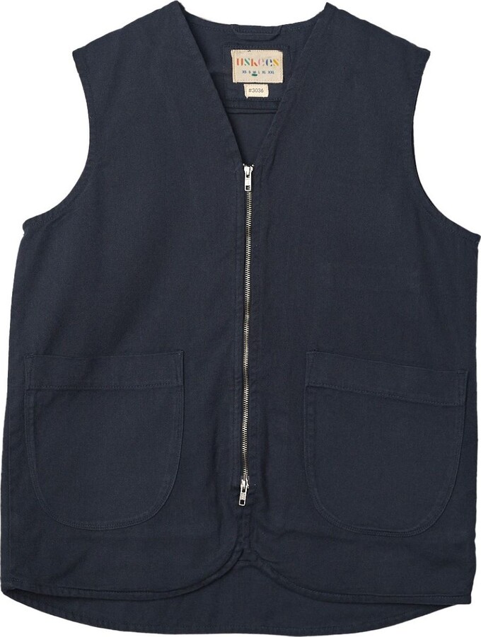 Uskees Men's Drill Zip Up Vest Blueberry ShopStyle Outerwear
