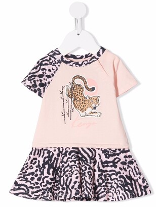 Kenzo Kids Tiger animal-print T-shirt dress