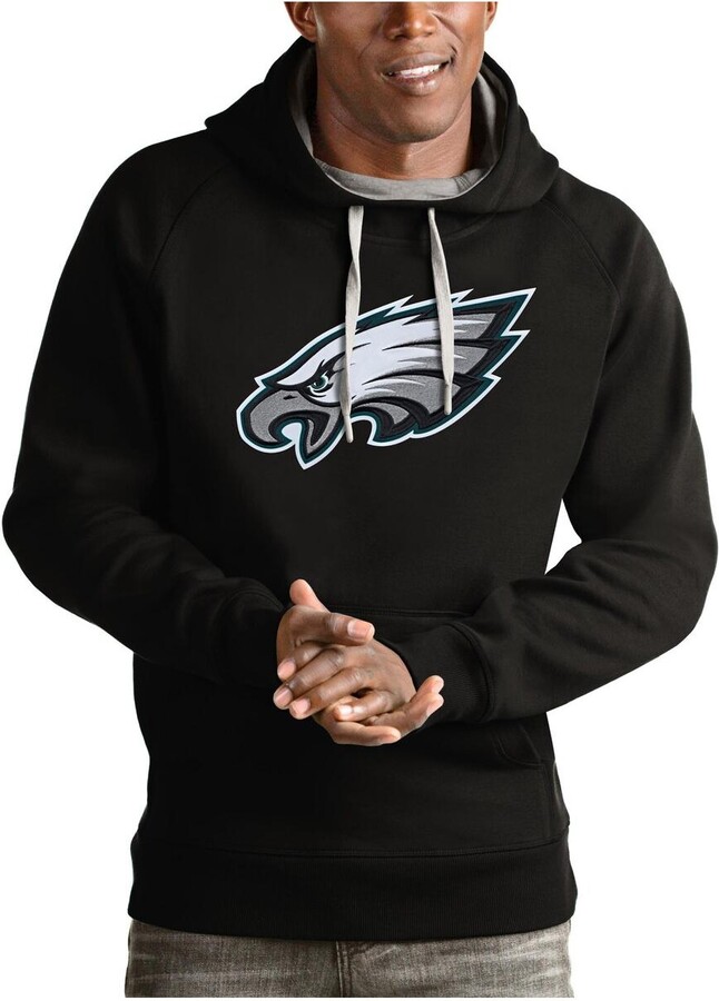 Antigua Men's Black Philadelphia Eagles Victory Pullover Hoodie