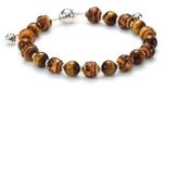Thumbnail for your product : Gucci Bamboo, Tiger's Eye & Sterling Silver Beaded Bracelet