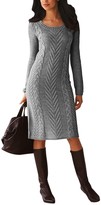 Thumbnail for your product : Asvivid Womens Casual Cable Knit Long Sleeve Sweater Dress Crew Neck Solid Color Slim Pullover Long Jumper