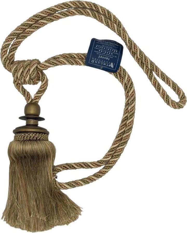 Decorative Drapery Curtain Single Tassel Tieback - Trimland 3382-10 Apricot Green Gold Sold By The Piece