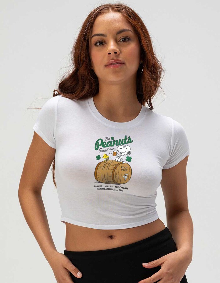PEANUTS Social Club Clovers Womens Baby Tee