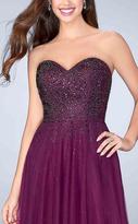 Thumbnail for your product : La Femme Rhinestone Detail Sweetheart Tulle Prom Dress 23228