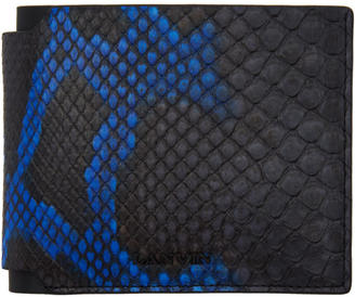 Lanvin Black and Blue Python Wallet