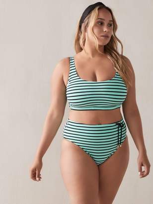 Striped Bikini Top with Adjustable Straps - Addition Elle