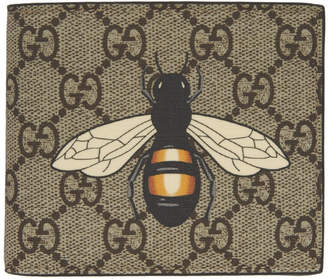 Gucci Beige GG Supreme Bee Wallet