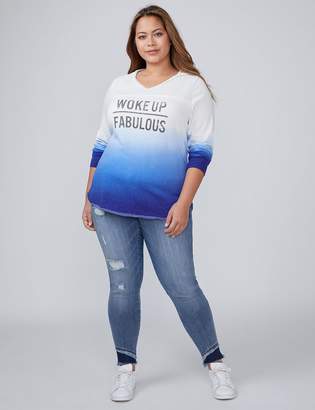Woke Up Fabulous Graphic Ombre Sweatshirt